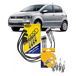 Kit 4 Velas + Cabos Ignição VW Fox 1.6 2008-2012 Magneti Marelli