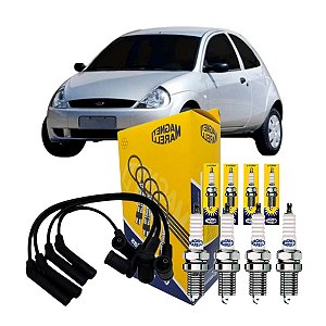Kit 4 Velas + Cabos Ignição Ford Ka 1.6 2002-2008 Magneti Marelli
