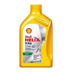 Óleo Motor Shell Helix HX6 15W40 Flex SL Semissintético 1L Gasolina Etanol GNV
