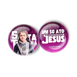 Botton Santa Teresinha | "Um só ato de amor" (versão rosa — Teresinha menina)