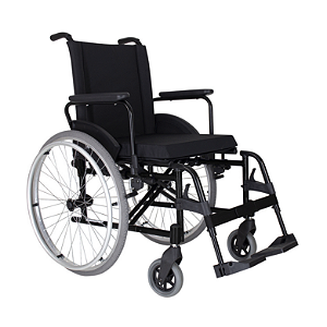 Cadeira De Rodas Dobrável Alumínio 44cm Obeso 150 Kg Preto