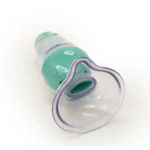 Espaçador  Bi-valvulado Inalador Infantil e Pediátrico Madicate Mascara Pequena  Verde