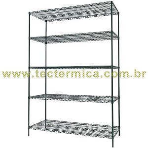 Estante aramada branca com 5 prateleiras para câmara fria - 90Lx37Px188A cm