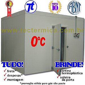 Câmara fria modular 3,4x3,4 resfriados 0°C 220v completa