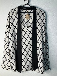 Camisa Social Off White com detalhes em preto - Cortelle
