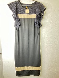 Vestido Preto com alça em renda