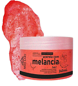 Esfoliante Acerola Com Melancia 240ml Corpo e Rosto 240g- Miss Lary