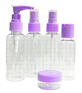 Kit Mini Frascos Para Viagem C/5 Unid