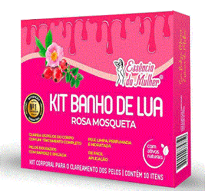 KIT BANHO DE LUA ROSA MOSQUETA ESSENCIA DA MULHER