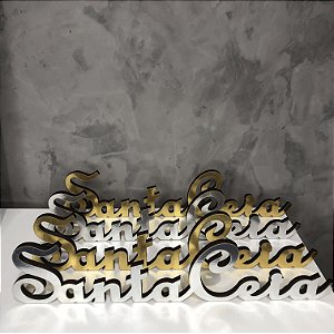 SANTA CEIA Palavra 9mm (45x10cm) MDF espelhado um Elegante enfeite e Decoração Cristão
