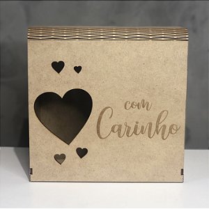 Caixa presente em MDF (20x20x10) - Aniversário - Romântica - Temática - Flork