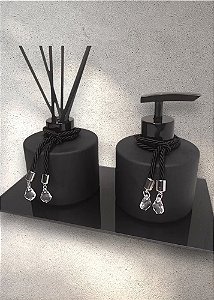 Kit lavabo com difusor de ambiente preto fosco