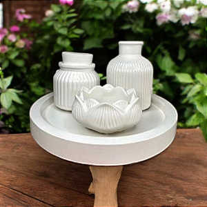 Conjunto de mini vasos decorativos Flor de Lótus