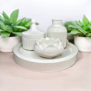 Conjunto de vasos decorativos Flor de Lótus