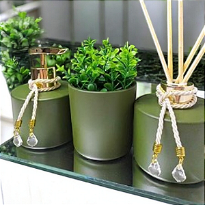 Conjunto lavabo verde militar