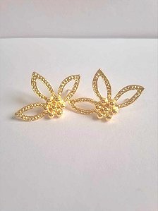 Brinco Meia Flor dourado