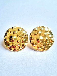 Brinco Circulo com Bolhas dourado