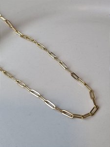 Colar de elos retangulares dourado