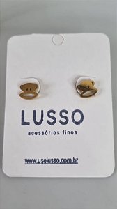 Brinco inox dourado P com pingente de macaco