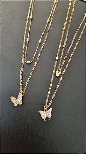 Kit com 2 colares borboletas