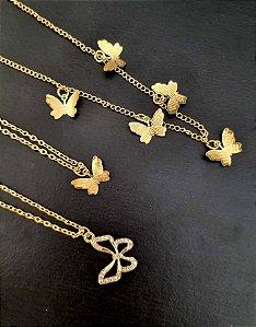Kit com 3 colares - borboletas
