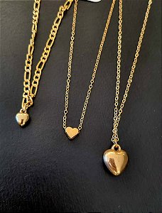 Kit 3 colares - corações