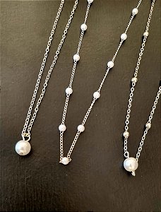Kit 3 colares de pérolas