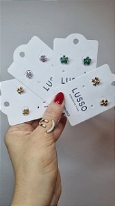 kit com 04 brincos de trevos