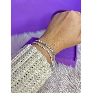 Pulseira Dupla Malha + Riviera