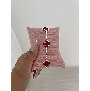Pulseira VF vermelho e prata