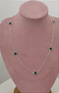Colar VF trevo P - vidro Verde