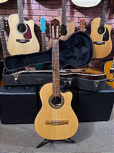Violão Giannini nylon semiflat NFL tampo sólido elétrico feito no Brasil