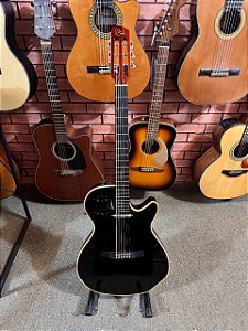 Violão Godin midi Spectrum SA black aço híbrido captador Seymour Duncan