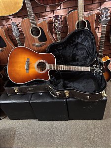 Violão Takamine japonês EF350SMCSB folk elétrico ct4bii regulado elixir
