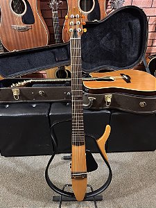 Violão Yamaha Silent aço elétrico slg110s regulado com bag