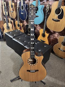 Violão Crafter hg520 tampo sólido elétrico regulado cordas elixir