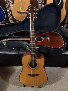 Violão Washburn D42sce tampo sólido folk elétrico regulado elixir