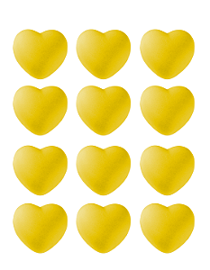 Coração De Vinil Anti Stress E Fisioterapia AMARELO  - 12und