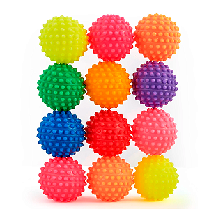 Bola fisio cravo brinquedo pet colorida kit 12 Pçs