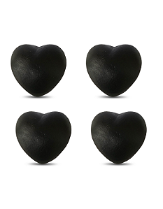 Coração De Vinil Anti Stress E Fisioterapia kit com 4 und PRETO