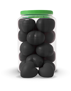 Coração Vinil Anti Stress Fisioterapia Pote 20 Und Preto