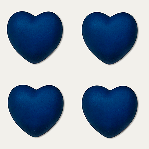 Coração De Vinil Anti Stress E Fisioterapia - Kit C/4 Azul Marinho