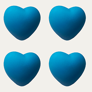 Coração De Vinil Anti Stress E Fisioterapia kit com 4und AZUL AÇO