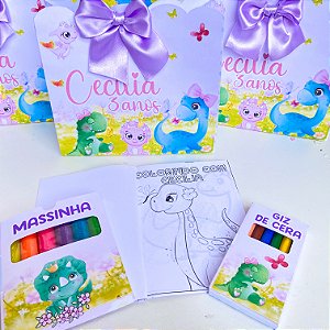 Bolsinha- Giz, Massinha e Livrinho de Colorir