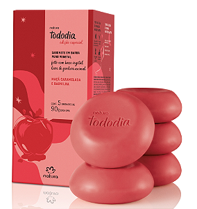 Sabonete em Barra Puro Vegetal Tododia Maçã Caramelada e Baunilha 5un de 90g Natura