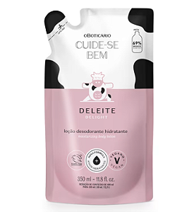 Refil Loção Desodorante Hidratante Corporal Cuide-se Bem Deleite 350ml O Boticário