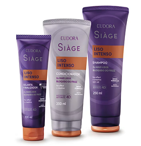 Combo Siàge Liso Intenso: Shampoo 250ml + Condicionador 200ml + Leave-in Capilar 100ml
