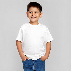 Camiseta Básica Algodão Infantil Unissex Branca