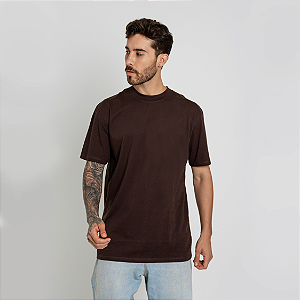 Camiseta Oversized Unissex Algodão Marrom Streetwear