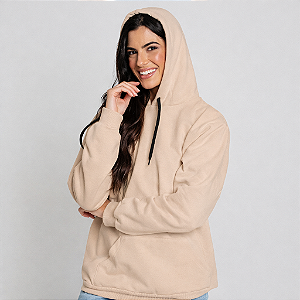 Moletom Canguru Algodão Adulto Unissex Bege(Caqui)